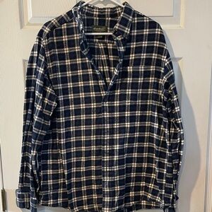 Eddie Bauer Size Large Men's Blue and White Plaid Shirt
